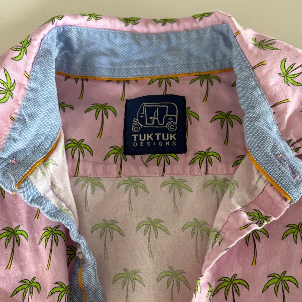TukTuk Designs Pink Palms Shirt Short Sleeves, 5T